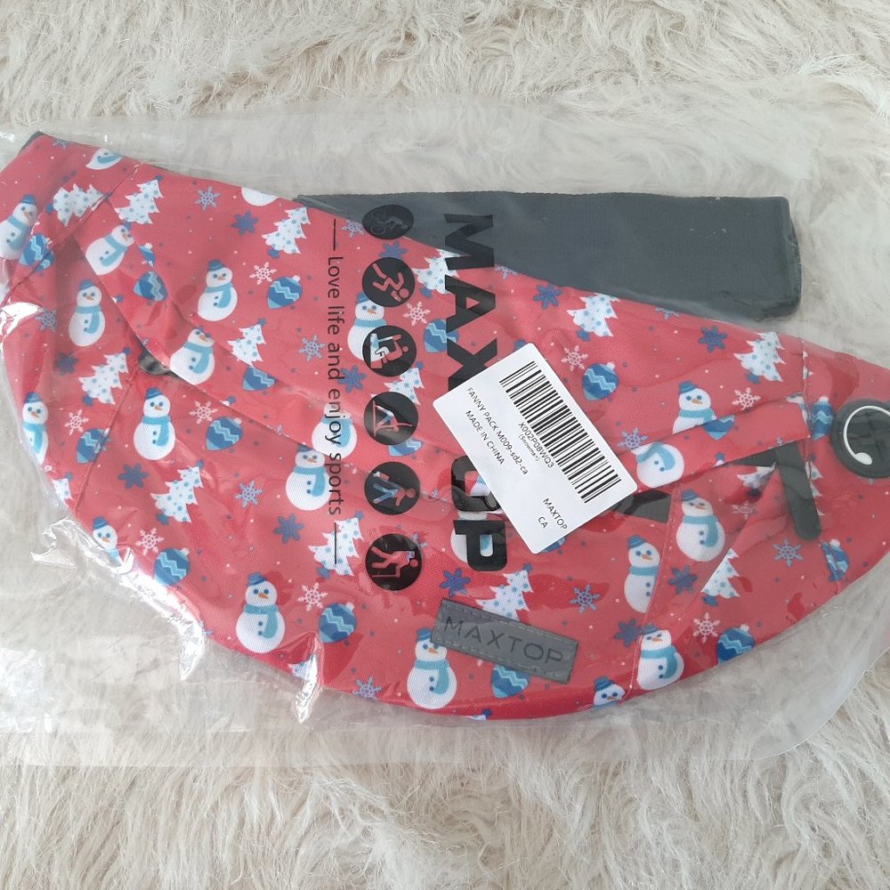 Snow Man Red Fanny Pack